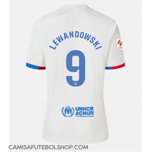 Camisa de time de futebol Barcelona Robert Lewandowski #9 Replicas 2º Equipamento 2023-24 Manga Curta